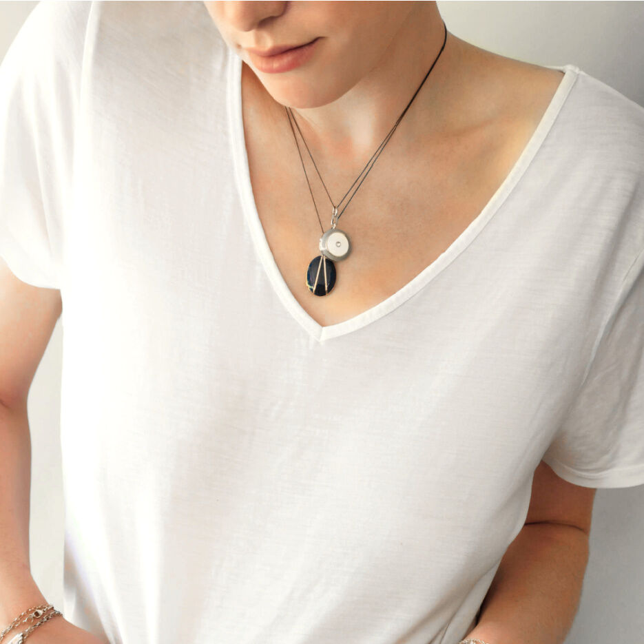 Black locket necklace hotsell